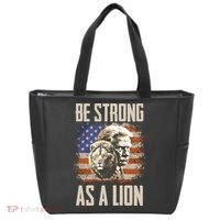 I Stand With Trump Be Strong As A Lion Tote Bag thumb 0