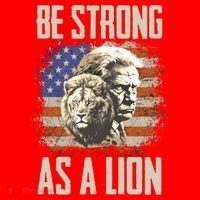 I Stand With Trump Be Strong As A Lion Santa Hat thumb 1