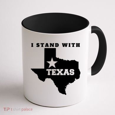 I Stand With Texas Coffee Mug back