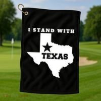 I Stand With Texas Golf Towel thumb 1