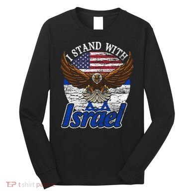 I Stand With Israel Eagle Flag Design Long Sleeve Shirt