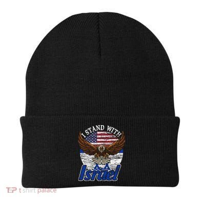 I Stand With Israel Eagle Flag Design Beanie