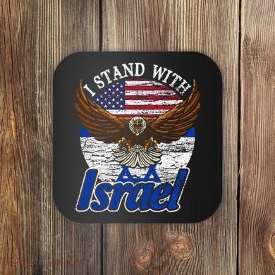 I Stand With Israel Eagle Flag Design Coaster