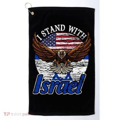 I Stand With Israel Eagle Flag Design Golf Towel