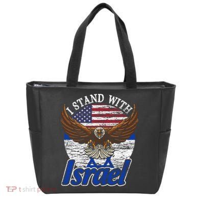 I Stand With Israel Eagle Flag Design Tote Bag
