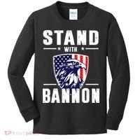 I Stand With Bannon Patriotic Kids Long Sleeve Shirt thumb 0