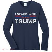 I Stand With President Trump Women's Long Sleeve Shirt thumb 0