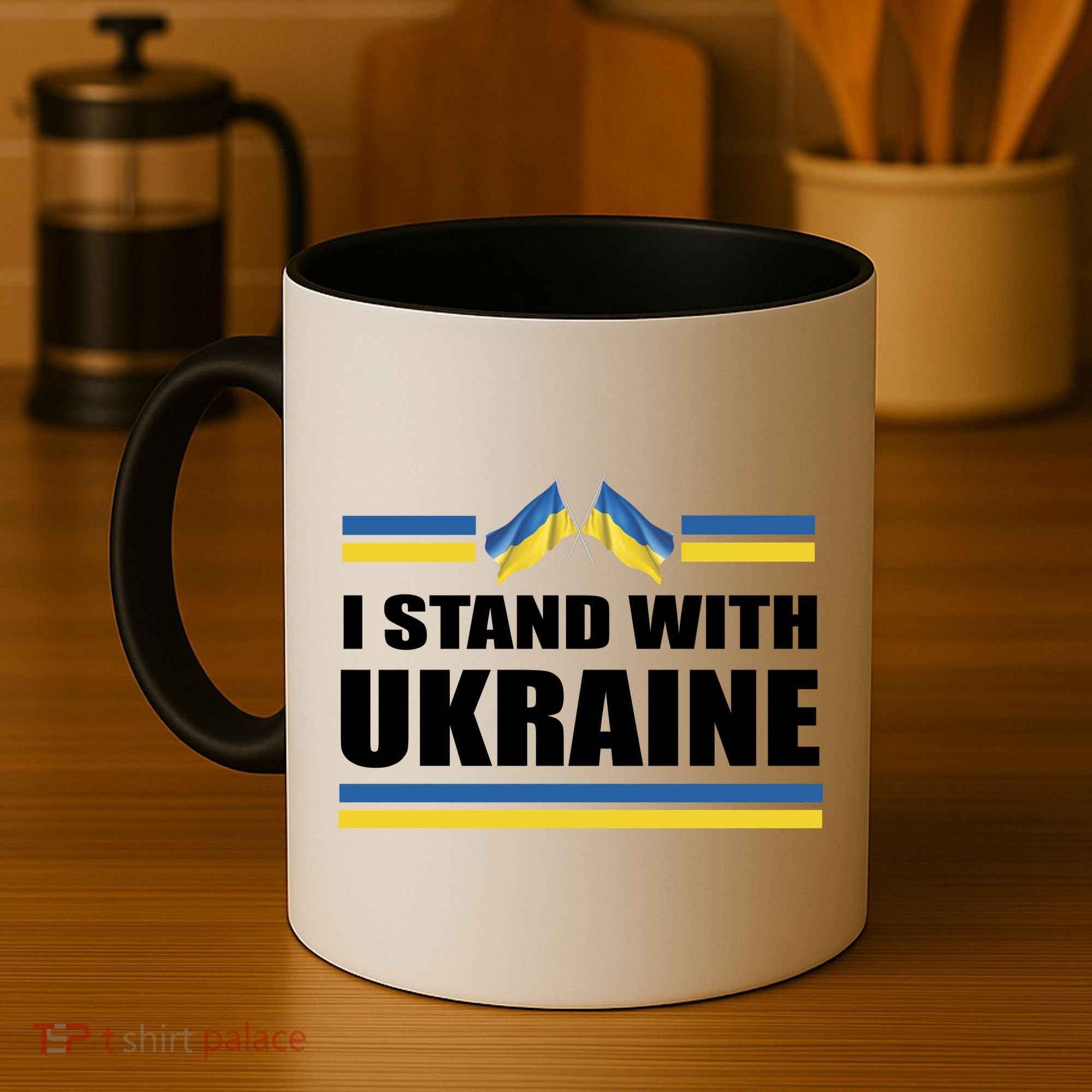 I Stand With Ukraine Ukrainian Flags Coffee Mug