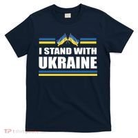 I Stand With Ukraine Ukrainian Flags T-Shirt thumb 0