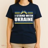 I Stand With Ukraine Ukrainian Flags T-Shirt thumb 4