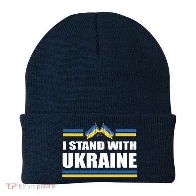 I Stand With Ukraine Ukrainian Flags Beanie