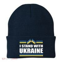 I Stand With Ukraine Ukrainian Flags Beanie thumb 0