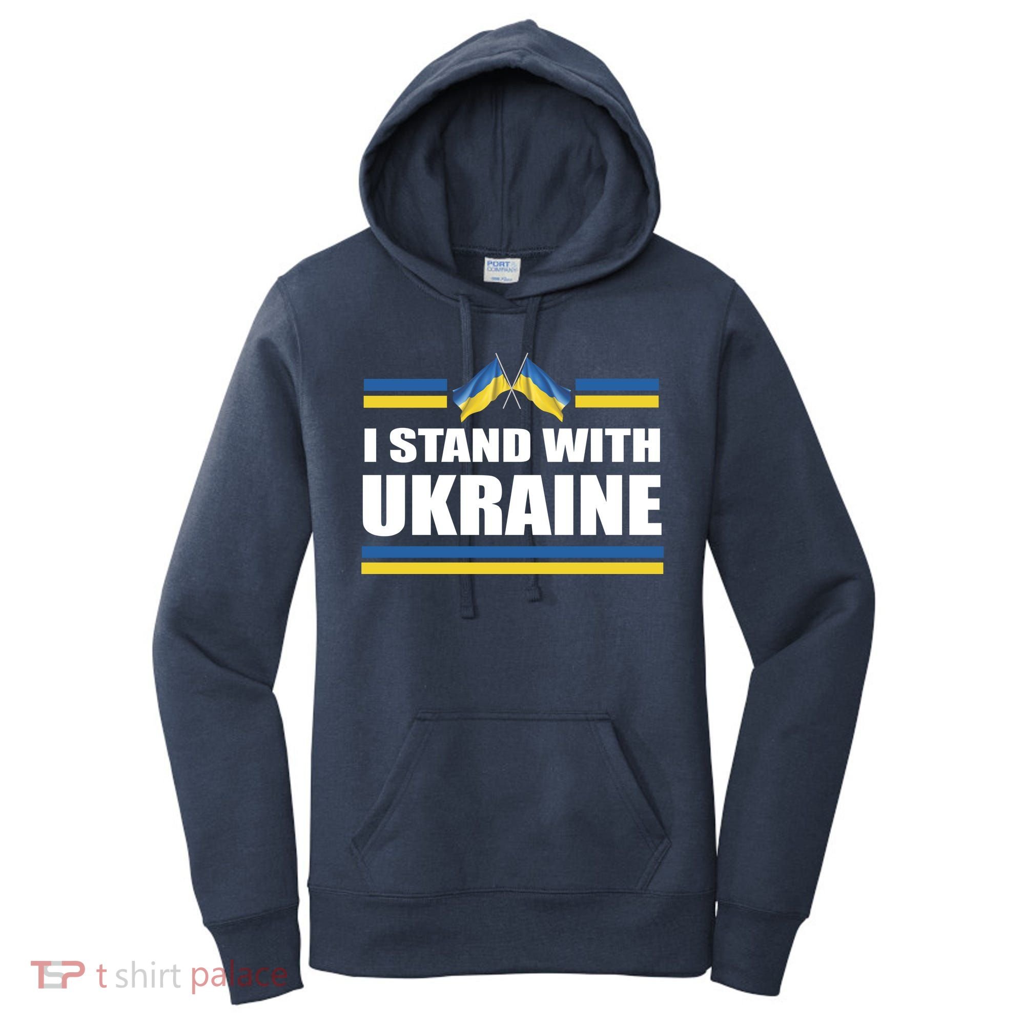 I Stand With Ukraine Ukrainian Flags Women's Hoodie