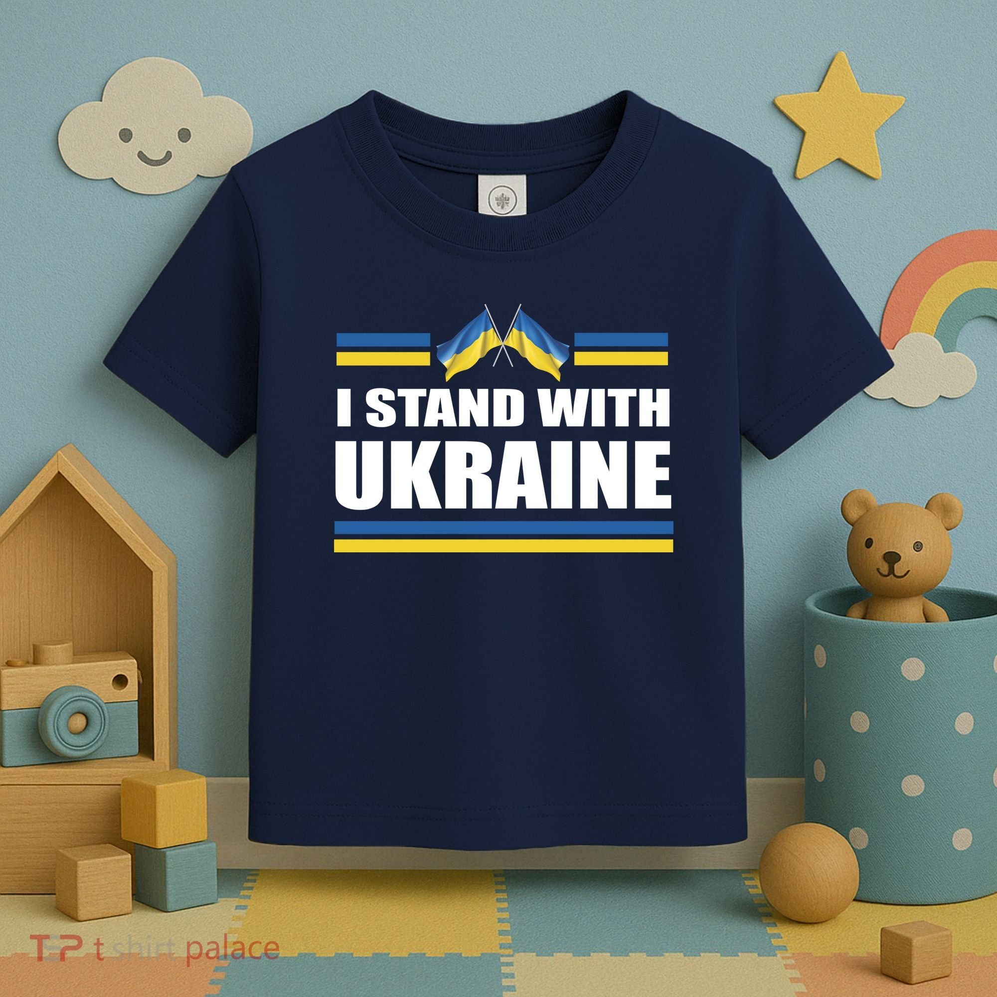 I Stand With Ukraine Ukrainian Flags Toddler T-Shirt