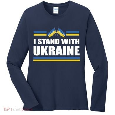 I Stand With Ukraine Ukrainian Flags Women's Long Sleeve Shirt
