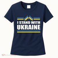 I Stand With Ukraine Ukrainian Flags Women's T-Shirt thumb 0