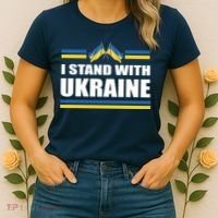 I Stand With Ukraine Ukrainian Flags Women's T-Shirt thumb 2