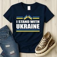 I Stand With Ukraine Ukrainian Flags Women's T-Shirt thumb 3