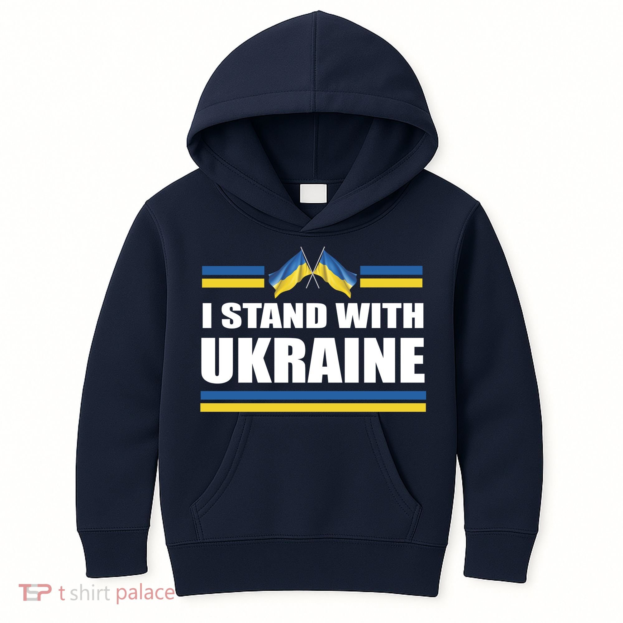 I Stand With Ukraine Ukrainian Flags Kids Hoodie