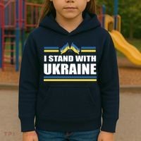 I Stand With Ukraine Ukrainian Flags Kids Hoodie thumb 3