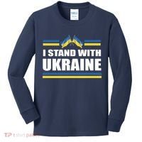I Stand With Ukraine Ukrainian Flags Kids Long Sleeve Shirt thumb 0