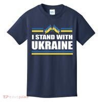 I Stand With Ukraine Ukrainian Flags Kids T-Shirt thumb 0