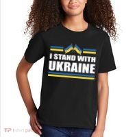 I Stand With Ukraine Ukrainian Flags Kids T-Shirt thumb 2