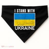 I Stand With Ukraine Flag For Ukrainian Lover Gift USA-Made Doggie Bandana thumb 0
