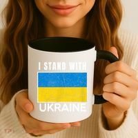 I Stand With Ukraine Flag For Ukrainian Lover Gift Coffee Mug thumb 3
