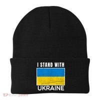 I Stand With Ukraine Flag For Ukrainian Lover Gift Beanie thumb 0