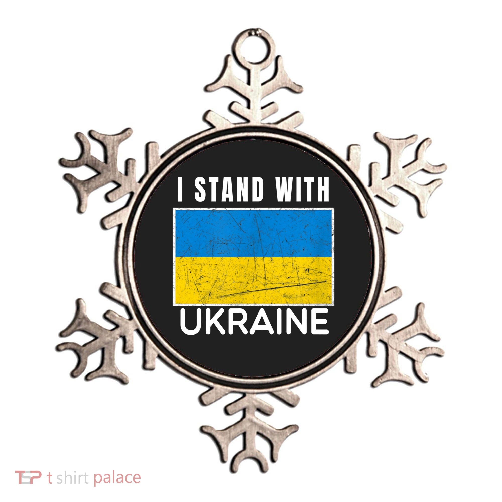 I Stand With Ukraine Flag For Ukrainian Lover Gift Ornament