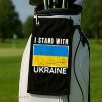 I Stand With Ukraine Flag For Ukrainian Lover Gift Golf Towel thumb 2