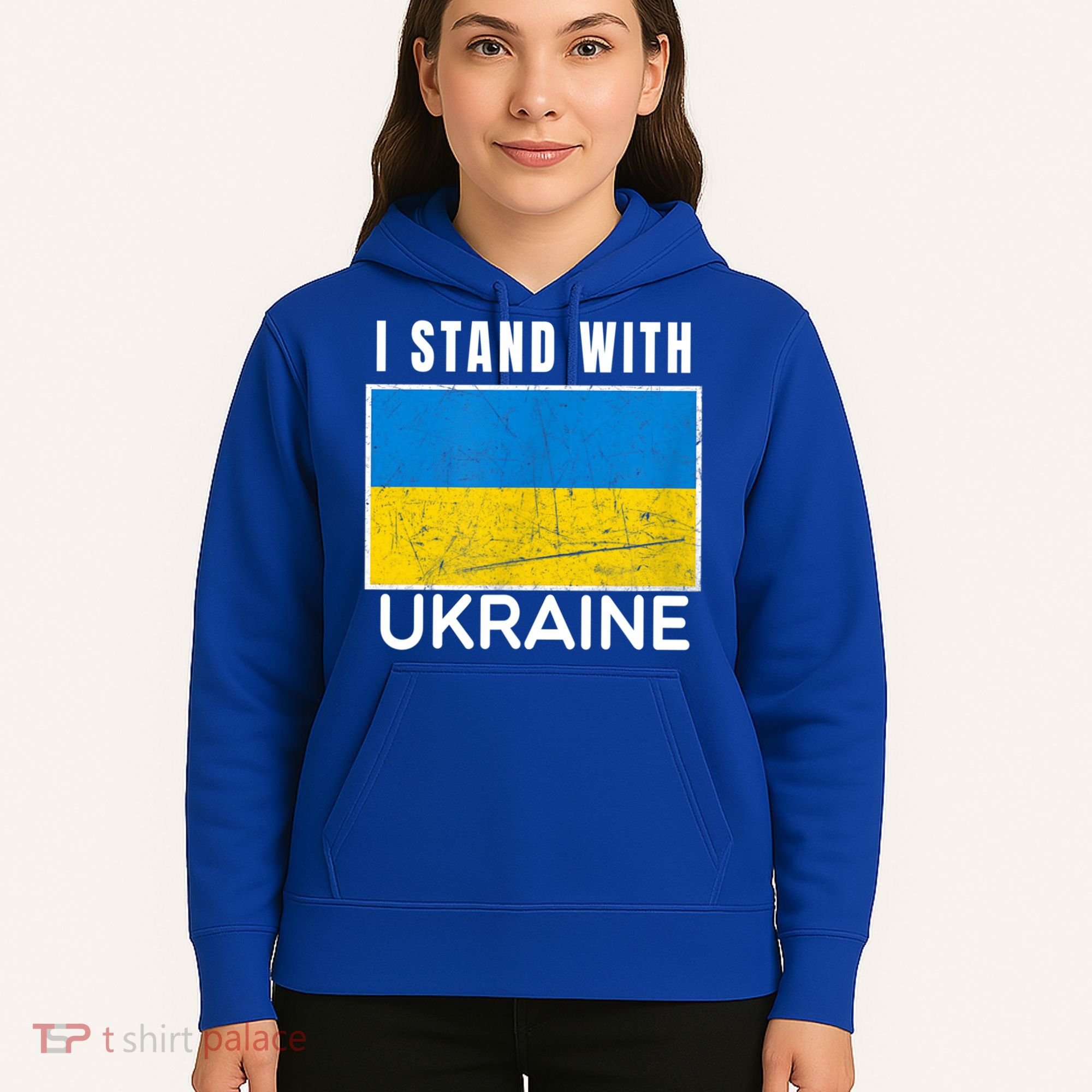 I Stand With Ukraine Flag For Ukrainian Lover Gift Hoodie