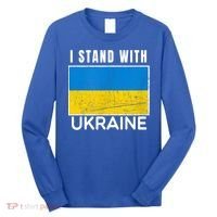 I Stand With Ukraine Flag For Ukrainian Lover Gift Long Sleeve Shirt thumb 0