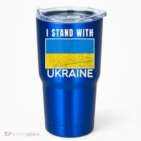 I Stand With Ukraine Flag For Ukrainian Lover Gift Tumbler thumb 0