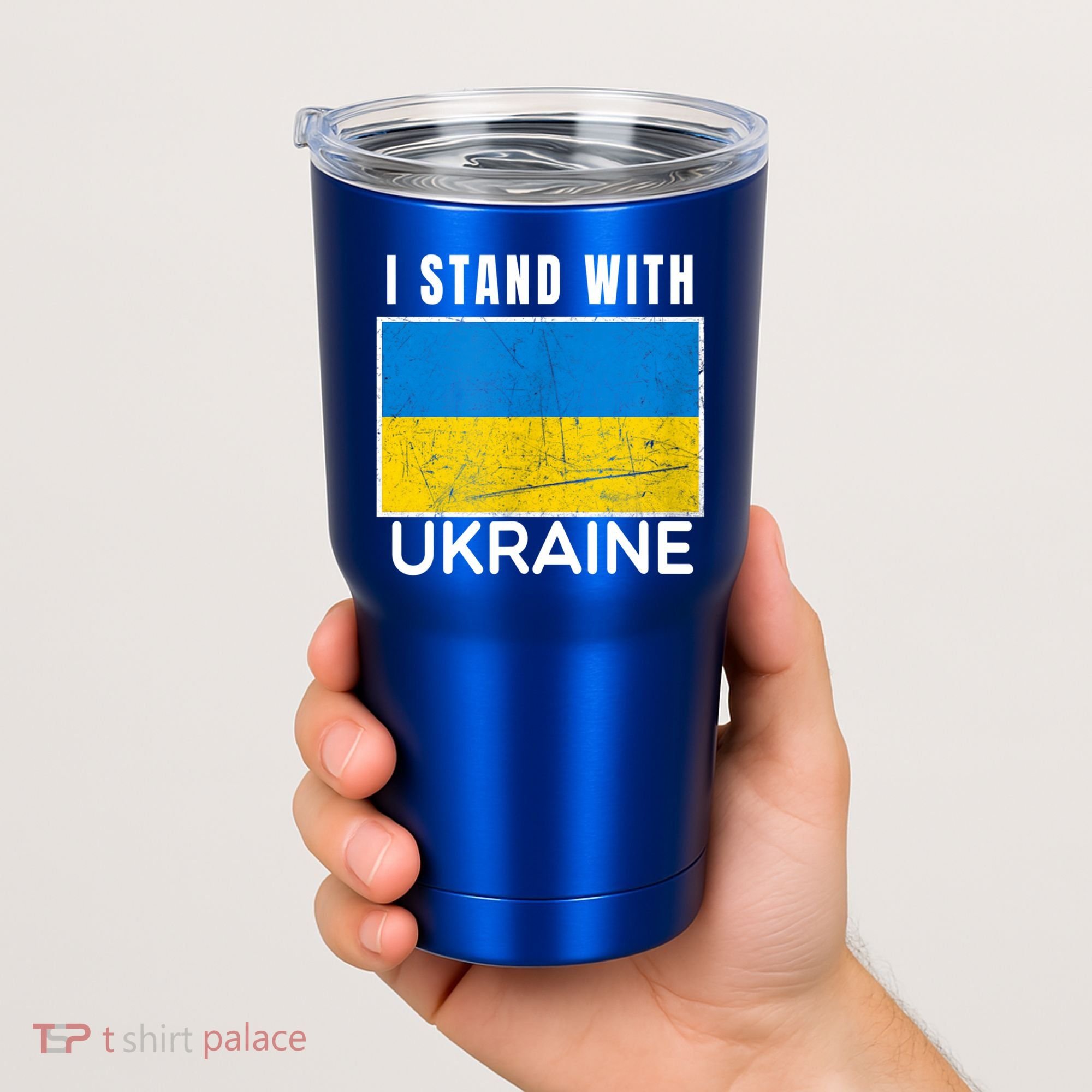 I Stand With Ukraine Flag For Ukrainian Lover Gift Tumbler