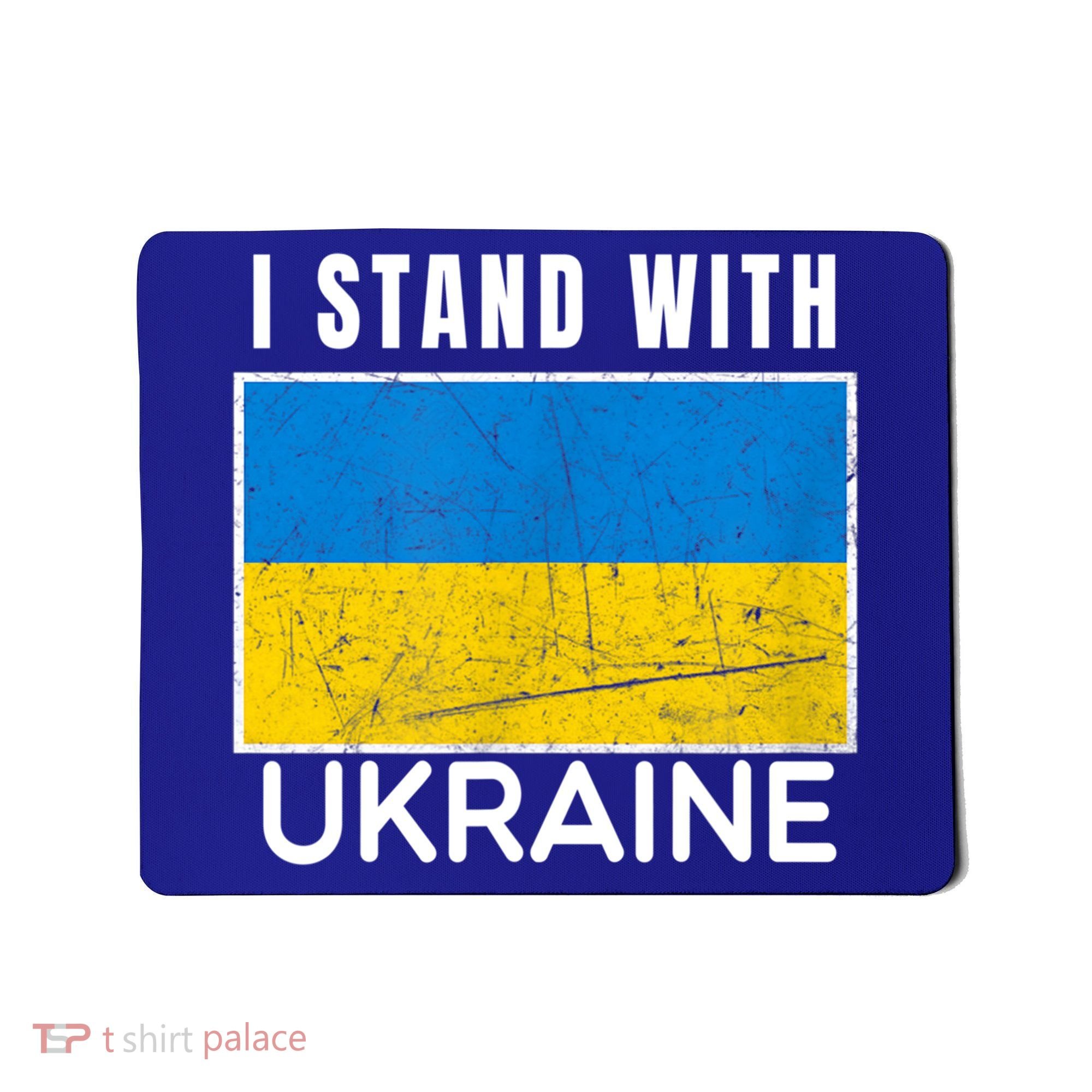 I Stand With Ukraine Flag For Ukrainian Lover Gift Mousepad