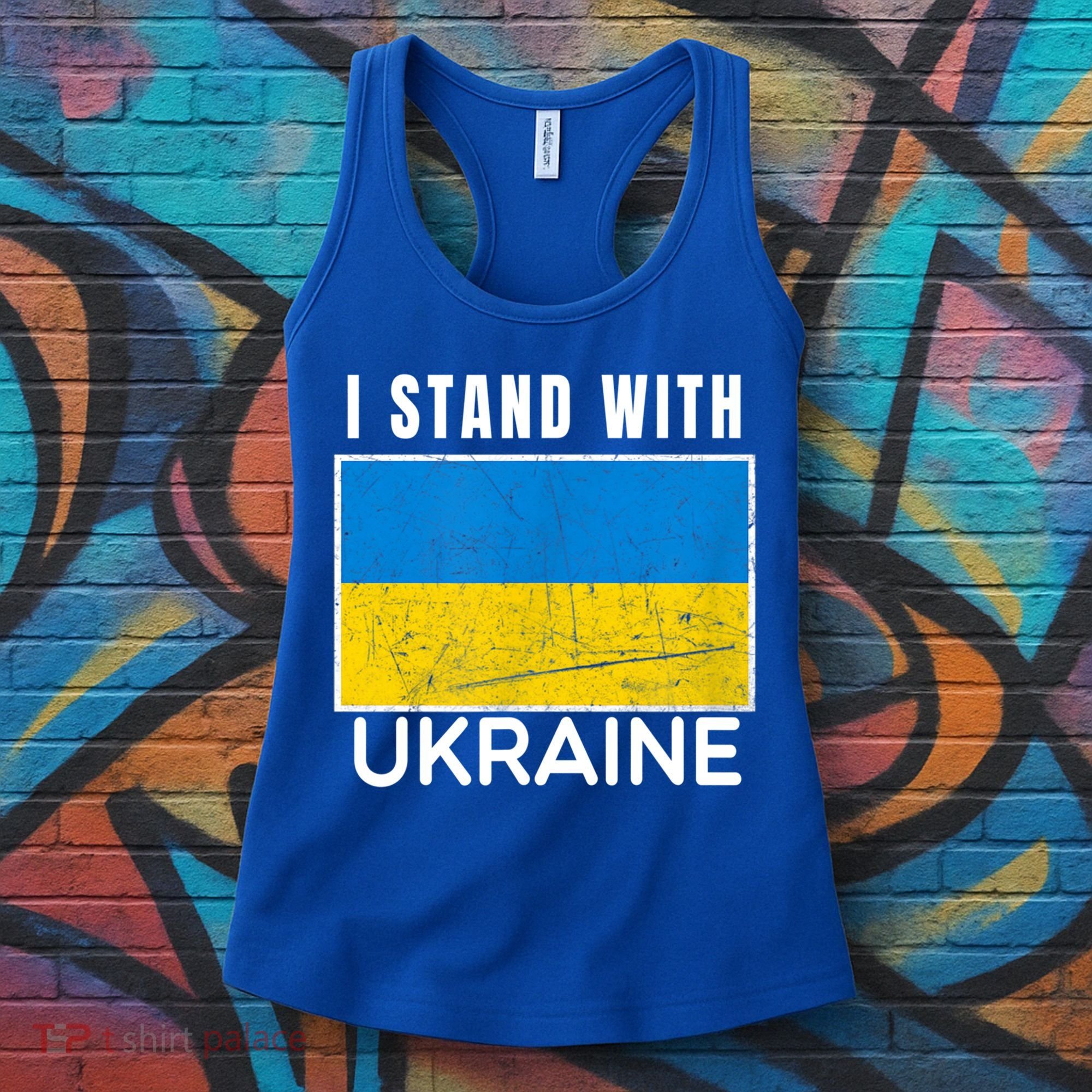 I Stand With Ukraine Flag For Ukrainian Lover Gift Women's Tank Top