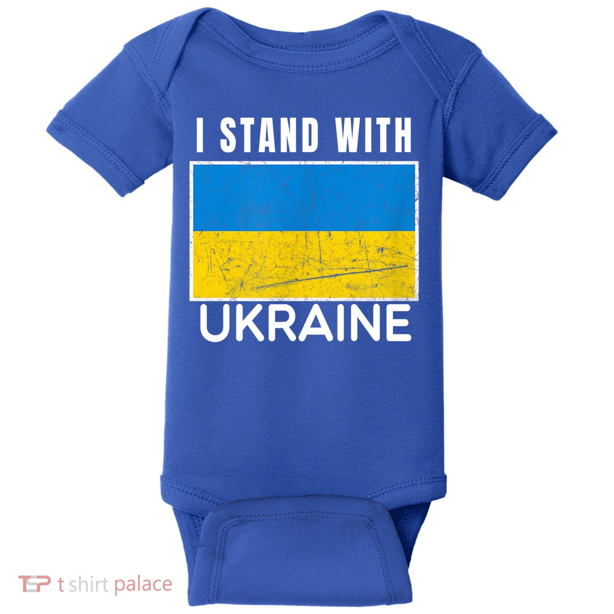 I Stand With Ukraine Flag For Ukrainian Lover Gift Baby Bodysuit