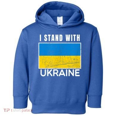 I Stand With Ukraine Flag For Ukrainian Lover Gift Toddler Hoodie