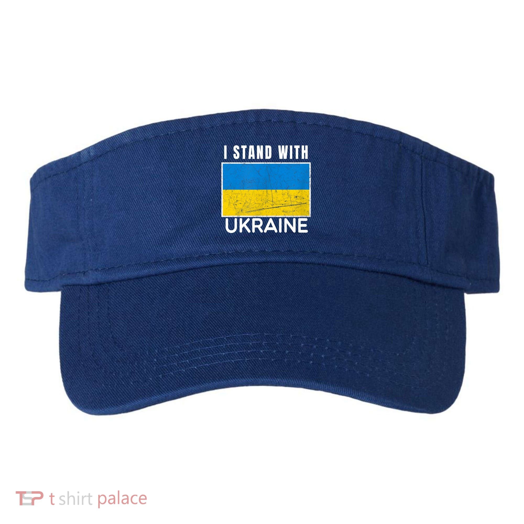 I Stand With Ukraine Flag For Ukrainian Lover Gift Visor