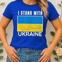 I Stand With Ukraine Flag For Ukrainian Lover Gift Women's T-Shirt thumb 2
