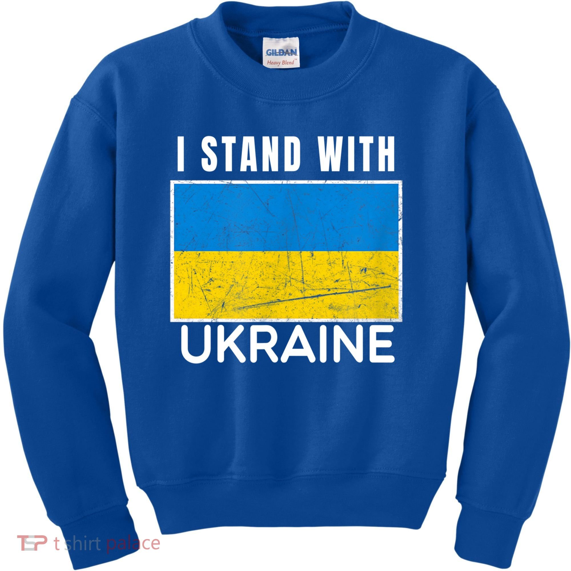 I Stand With Ukraine Flag For Ukrainian Lover Gift Kids Sweatshirt
