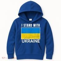 I Stand With Ukraine Flag For Ukrainian Lover Gift Kids Hoodie thumb 0