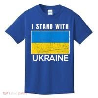 I Stand With Ukraine Flag For Ukrainian Lover Gift Kids T-Shirt thumb 0