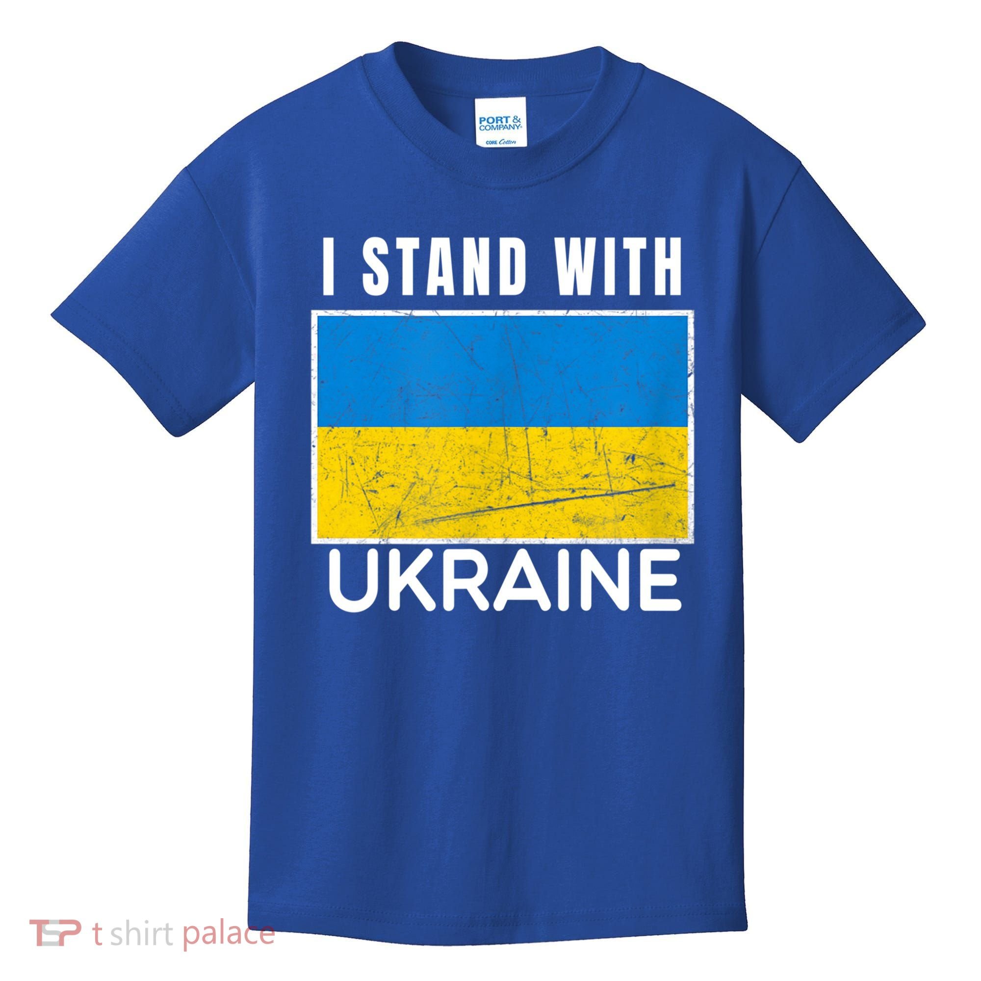 I Stand With Ukraine Flag For Ukrainian Lover Gift Kids T-Shirt