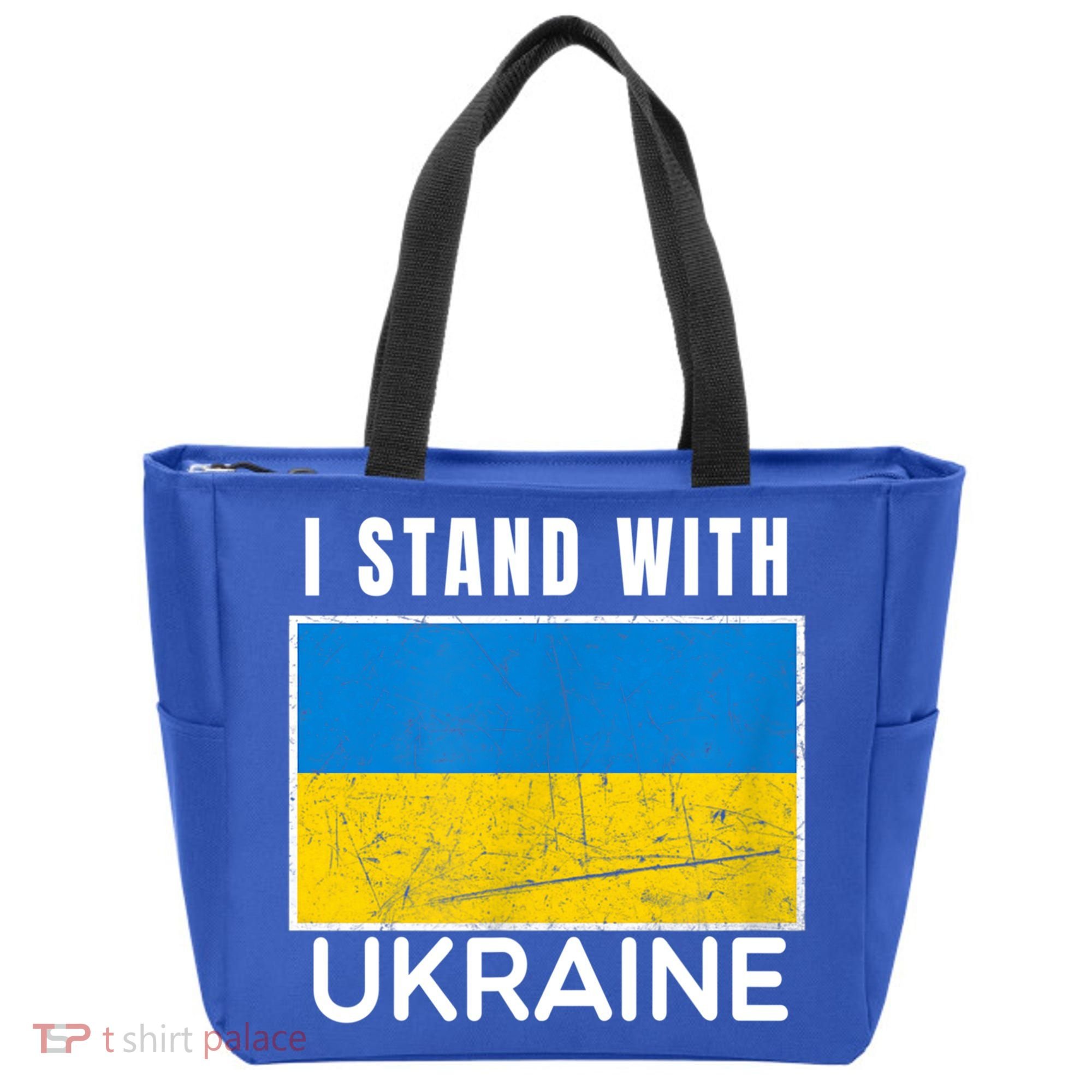 I Stand With Ukraine Flag For Ukrainian Lover Gift Tote Bag