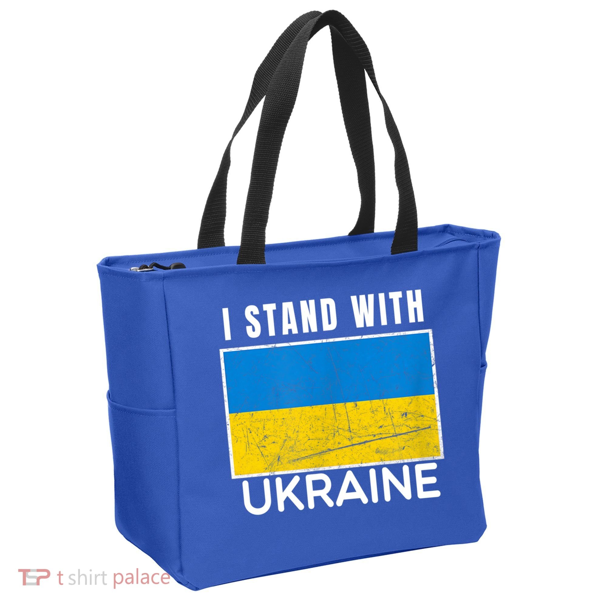 I Stand With Ukraine Flag For Ukrainian Lover Gift Tote Bag