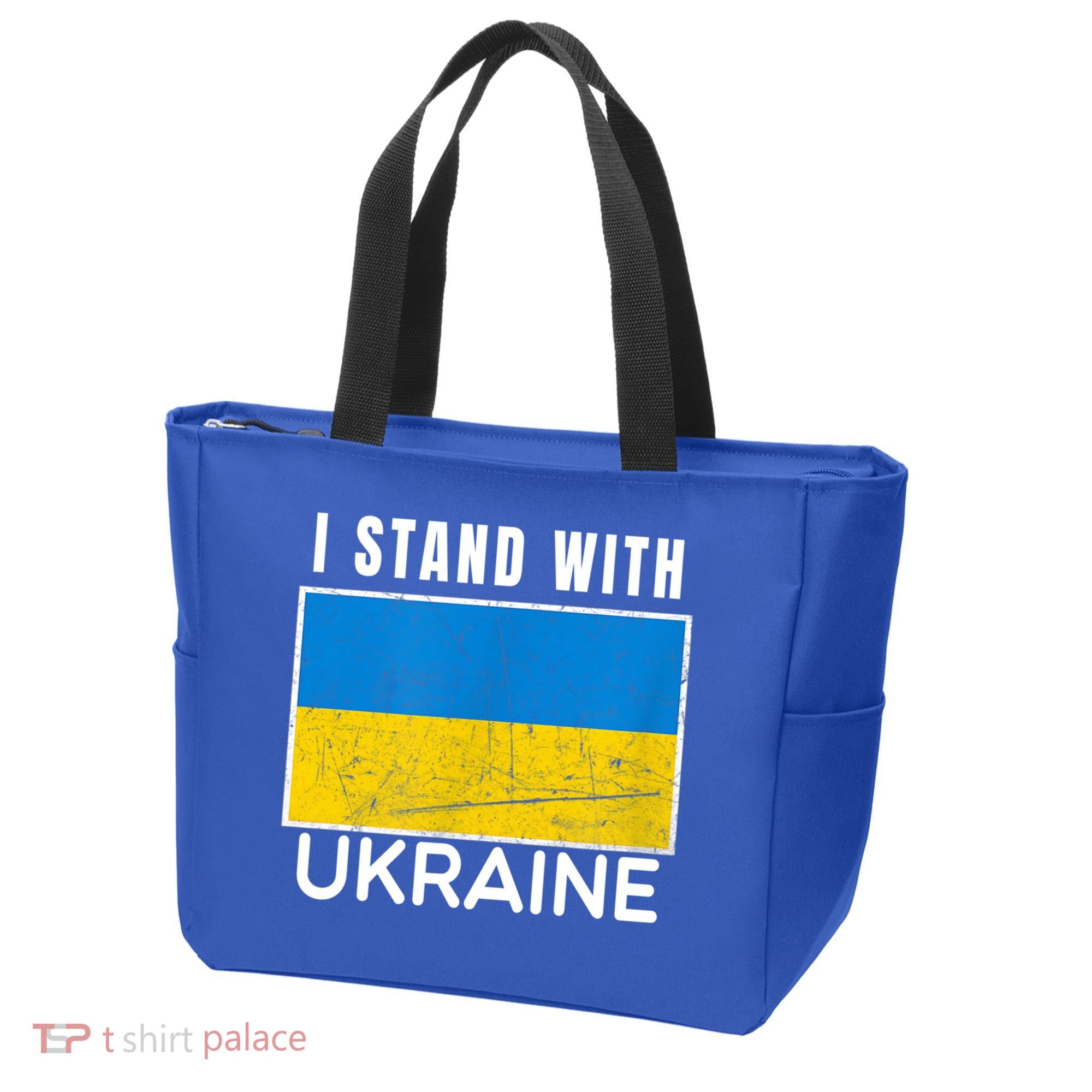 I Stand With Ukraine Flag For Ukrainian Lover Gift Tote Bag