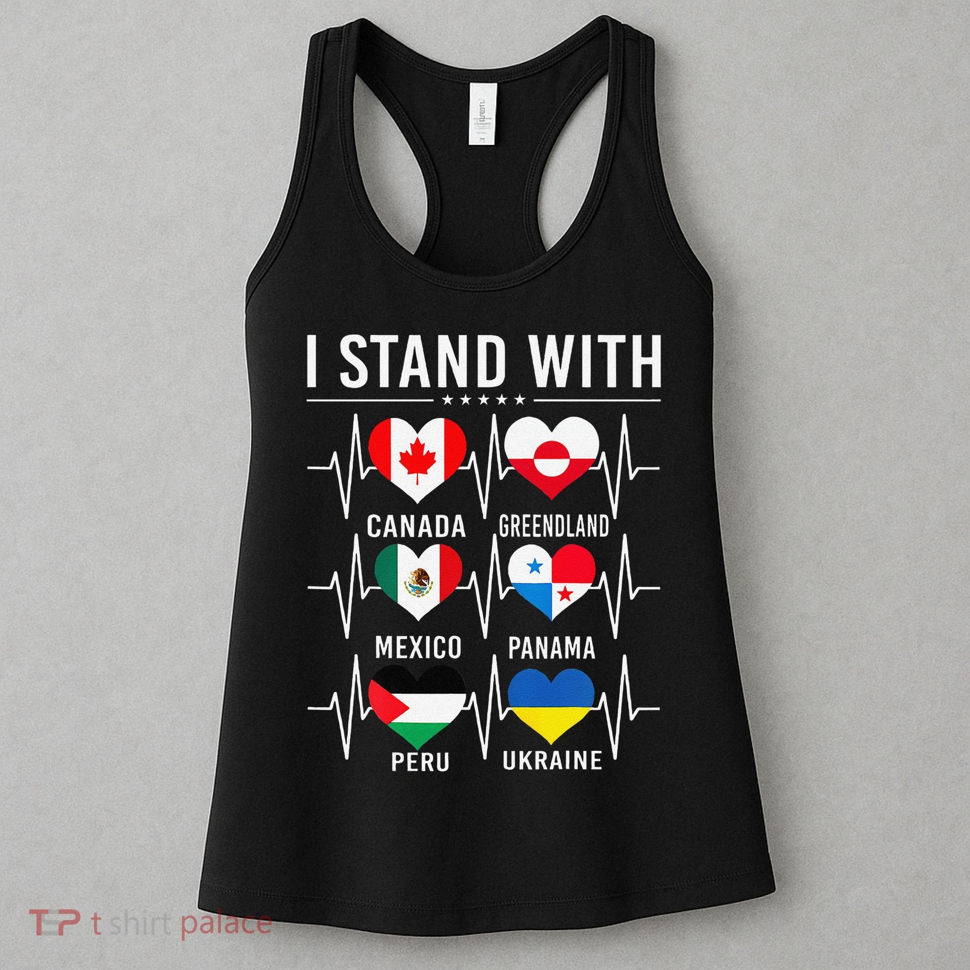 I Stand With Canada Greenland Mexico Panama Gaza Ukraine Women's Tank Top